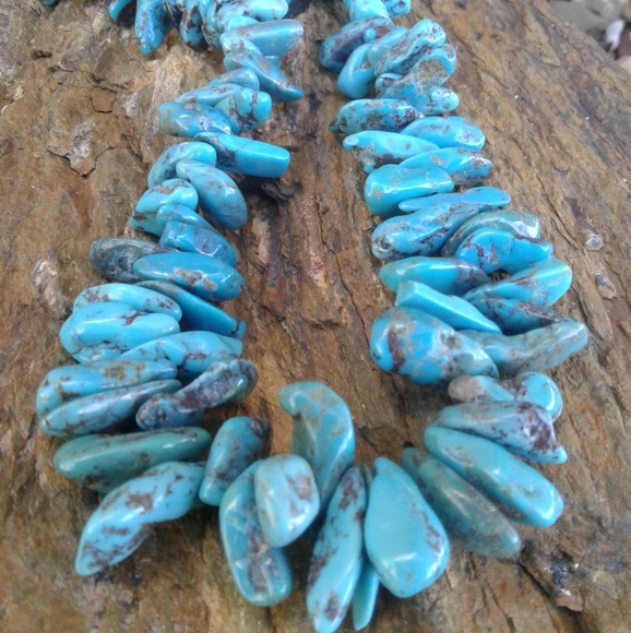 Sterling Silver Turquoise Nugget NECKLACE - Picture 2 of 7